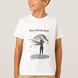 Boy Rain Fairy With Leaf Boys T-Shirt