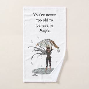 Boy Rain Fairy With Leaf Hand Towel
