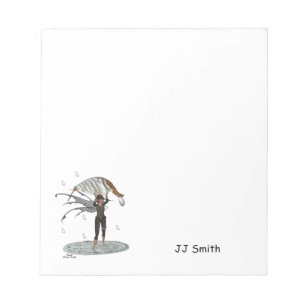 Boy Rain Fairy With Leaf Notepad