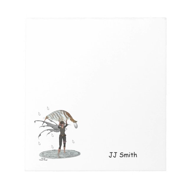 Boy Rain Fairy With Leaf Notepad (Front)