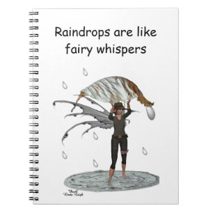 Boy Rain Fairy With Leaf Spiral Photo Notebook