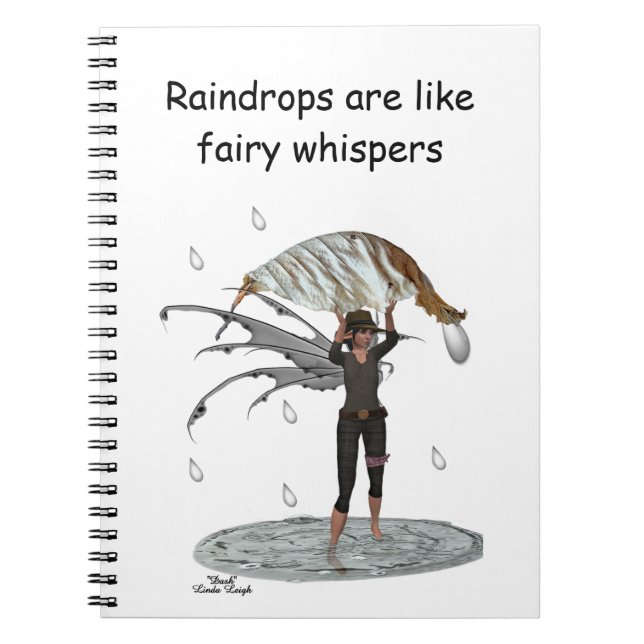Boy Rain Fairy With Leaf Spiral Photo Notebook (Front)