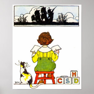 Boy Reading Poster