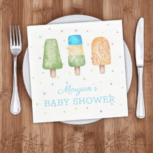 Boy Ready to Pop Summer Baby Shower Napkin
