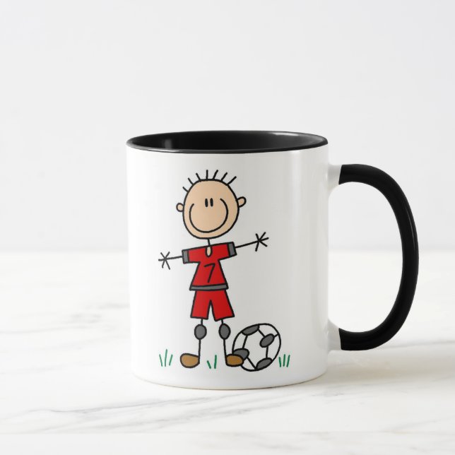 Boy Red Uniform Soccer Mug (Right)