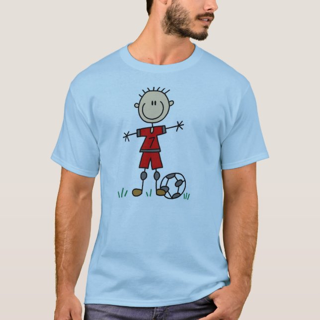 Boy Red Uniform Soccer T-Shirt (Front)
