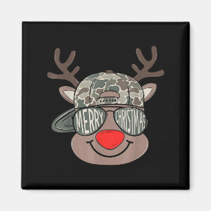 Boy Reindeer Hat Camo Hat Merry Christmas Xmas Boy Magnet