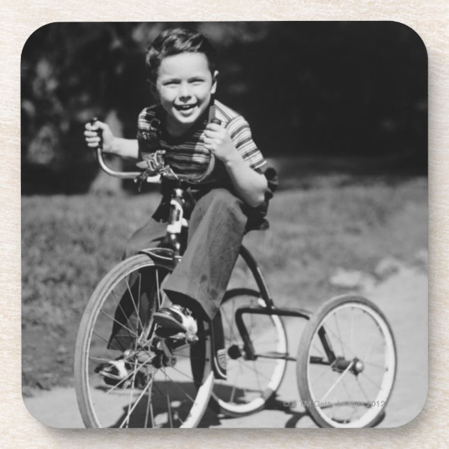 Boy Riding Tricycle Coaster (Front)
