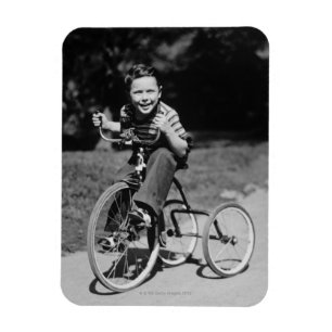 Boy Riding Tricycle Magnet