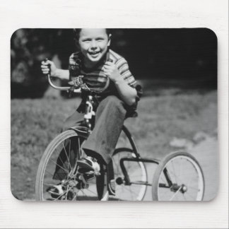 Boy Riding Tricycle Mouse Mat