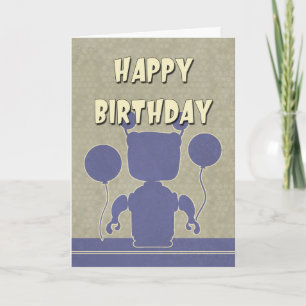 Boy Robot Birthday Card