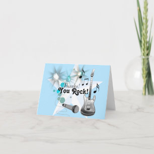 Boy Rock Star Thank You Card