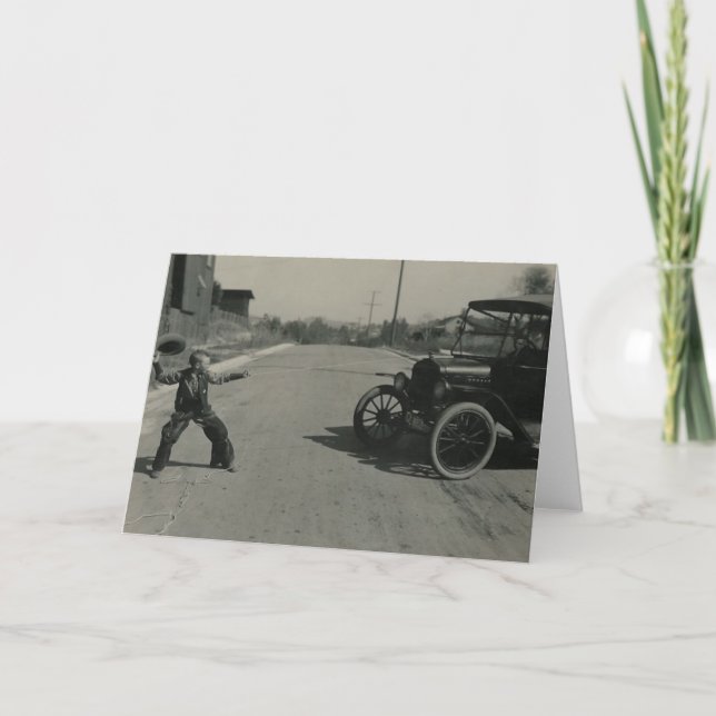 boy roped car card (Front)