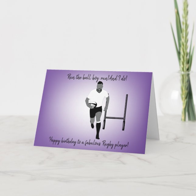 Boy Rugby Player Birthday Card (Front)
