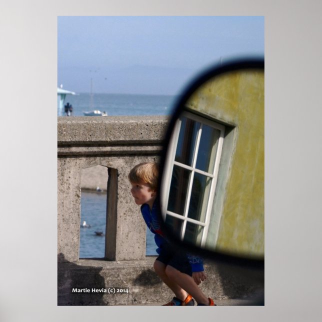 Boy Runs on Bridge Poster (Front)