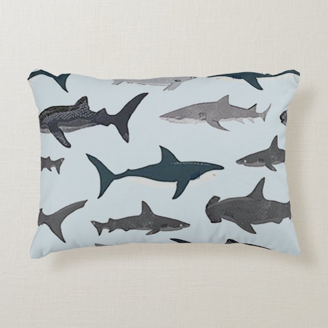 Boy’s Shark Accent Pillow (Front)