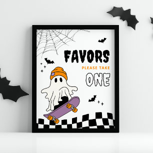 Boy’s Spooky Halloween Birthday Favors Sign