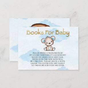 Boy’s Watercolor Teddy Bear Books For Baby Business Card