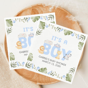 Boy Safari Animal Baby Shower Napkin
