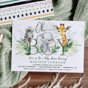 Boy Safari Baby Shower Invitation