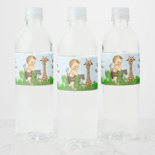 Boy Safari Baby Shower Water Bottle Labels