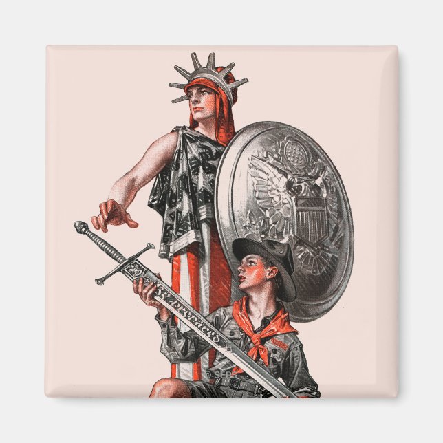 Boy Scout and Liberty Magnet (Front)