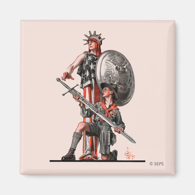 Boy Scout and Liberty Magnet (Front)