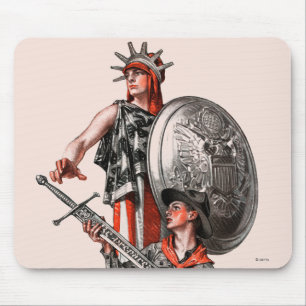 Boy Scout and Liberty Mouse Mat