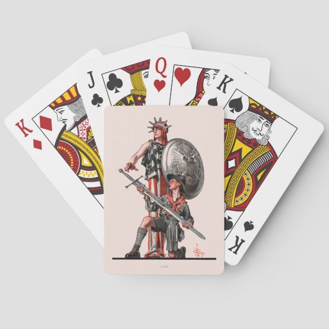 Boy Scout and Liberty Playing Cards (Back)