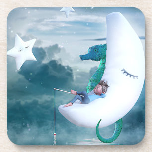 Boy & Seahorse Fishing on the Moon Coaster