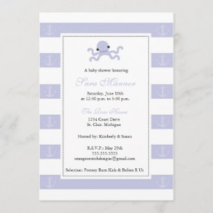 Boy Shower Invitation - Baby Octopus