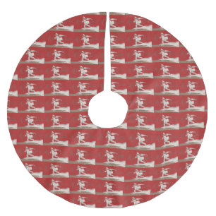 Boy Skating Vintage Thunder_Cove Christmas Brushed Polyester Tree Skirt