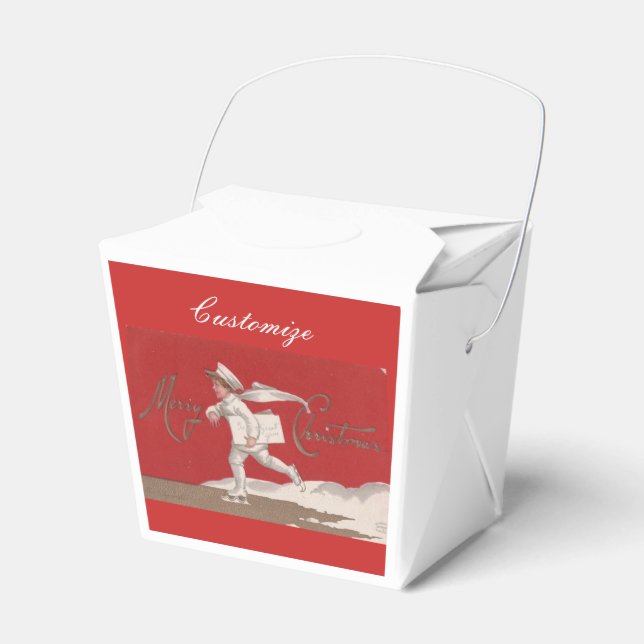 Boy Skating Vintage Thunder_Cove Christmas Favour Box (Front Side)
