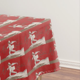 Boy Skating Vintage Thunder_Cove Christmas Tablecloth