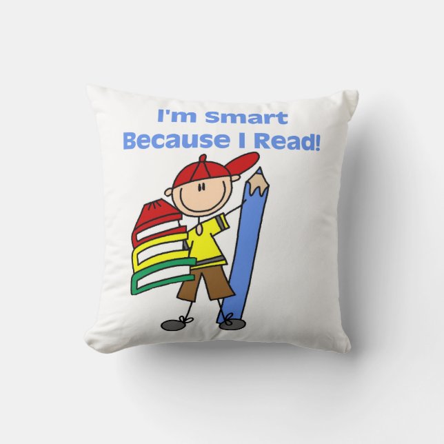 Boy Smart Because I Read Cushion (Front)