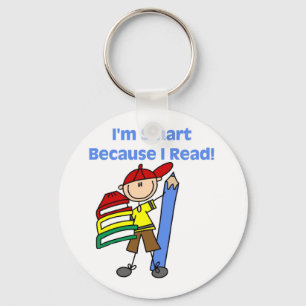 Boy Smart Because I Read Key Ring