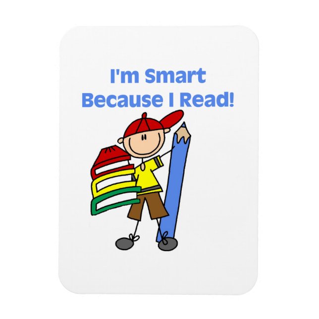 Boy Smart Because I Read Magnet (Vertical)