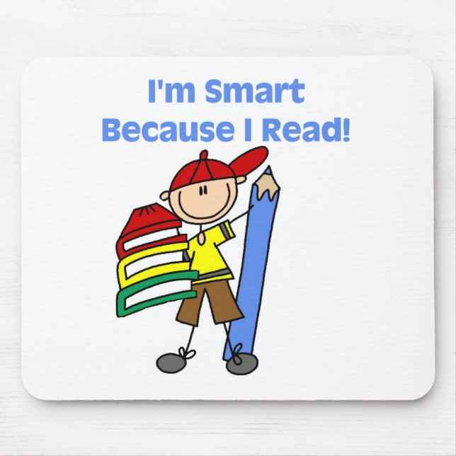 Boy Smart Because I Read Mouse Mat (Front)