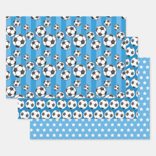 Boy Soccer Field Wrapping Paper Sheet