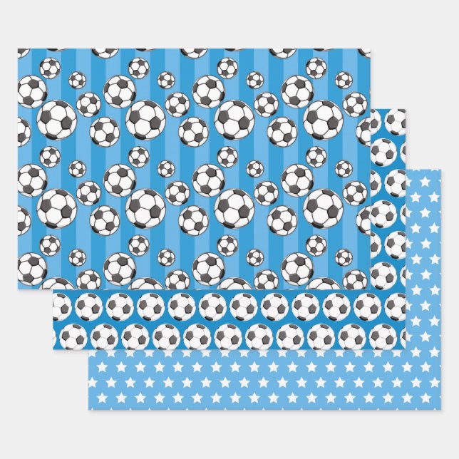 Boy Soccer Field  Wrapping Paper Sheet (Set)