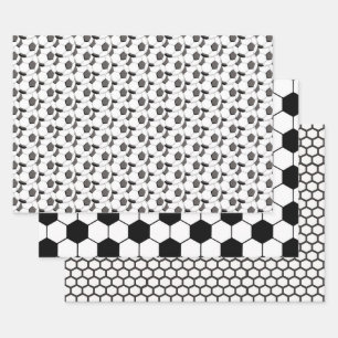 Boy Soccer Field Wrapping Paper Sheet
