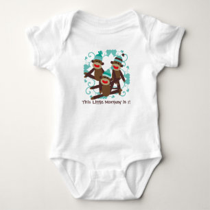 Boy Sock Monkey Birthday T-shirt Baby Bodysuit