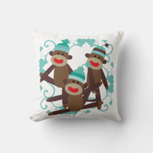Boy Sock Monkeys Pillow