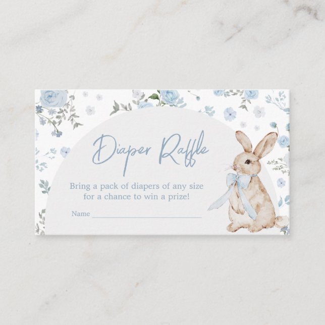 Boy Some Bunny Baby Shower Diaper Raffle Enclosure Card (Front)