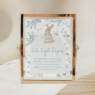 Boy Some Bunny Baby Shower Late Night Diapers Poster