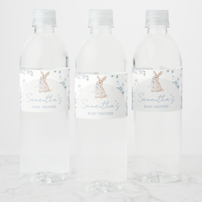 Boy Some Bunny Baby Shower Water Bottle Label (Bottles)