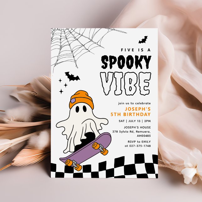 Boy Spooky Halloween Birthday Invitation (Creator Uploaded)