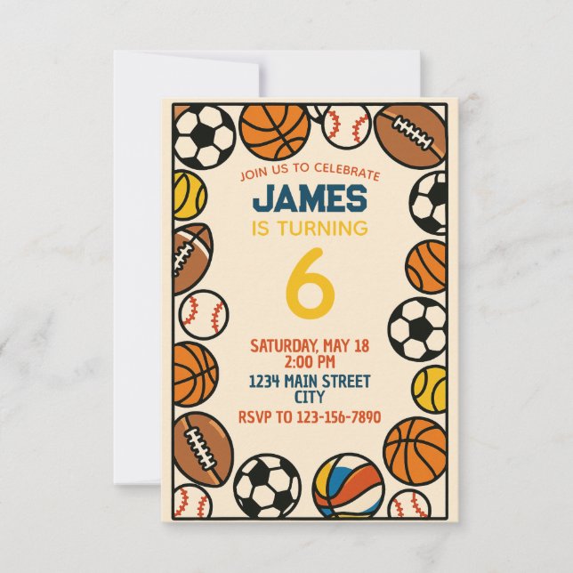 Boy Sports Football Birthday Party Theme Invitation (Front)