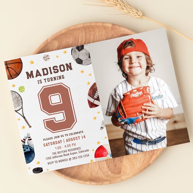Boy Sports Kids Birthday Invitation (Creator Uploaded)