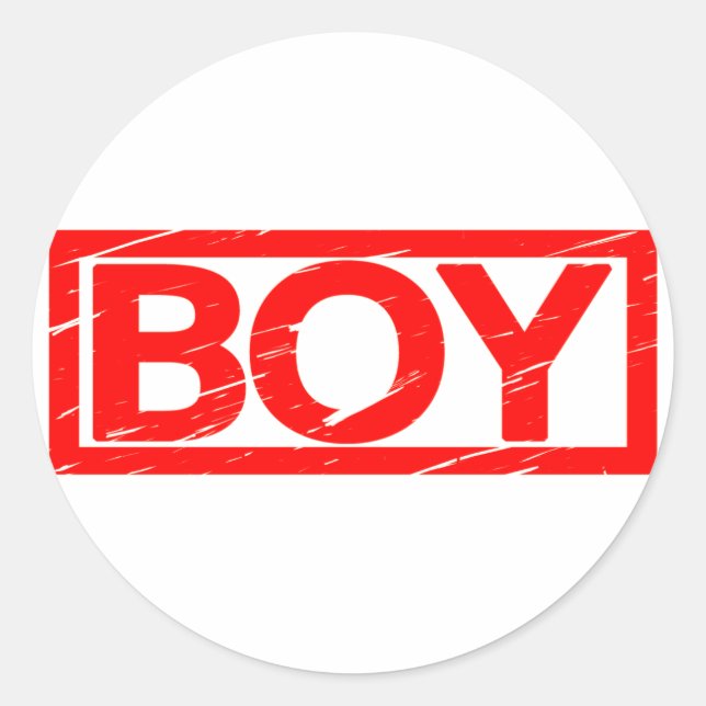 Boy Stamp Classic Round Sticker (Front)